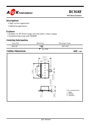 BC818F Datasheet PDF AUK -> KODENSHI CORP