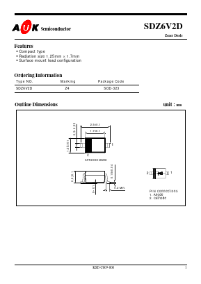 SDZ6V2D Datasheet PDF AUK -> KODENSHI CORP