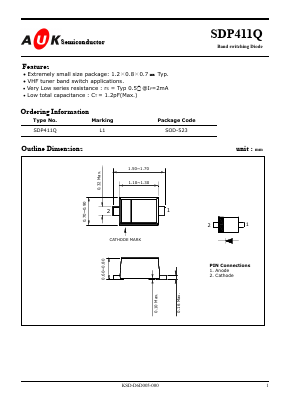 SDP411Q Datasheet PDF AUK -> KODENSHI CORP