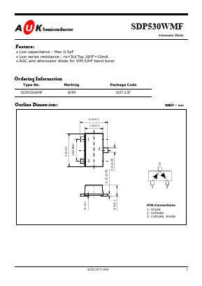 SDP530WMF Datasheet PDF AUK -> KODENSHI CORP