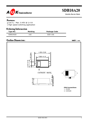 SDB10A20 Datasheet PDF AUK -> KODENSHI CORP