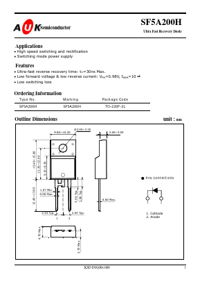 SF5A200H Datasheet PDF AUK -> KODENSHI CORP