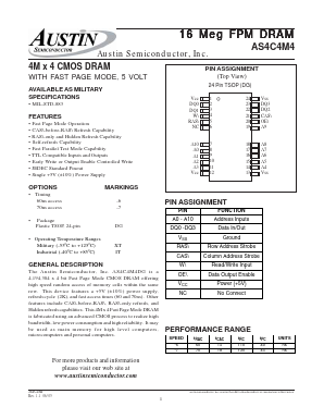AS4C4M4 Datasheet PDF Austin Semiconductor