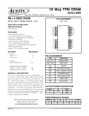 AS4LC4M4 Datasheet PDF Austin Semiconductor