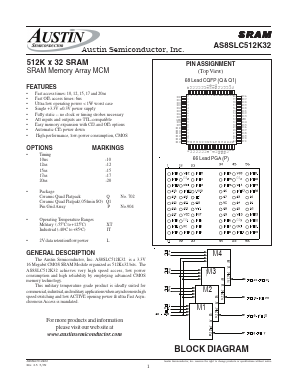 AS8SLC512K32Q1-20 Datasheet PDF Austin Semiconductor