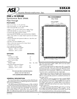 AS5SS256K18 Datasheet PDF Austin Semiconductor