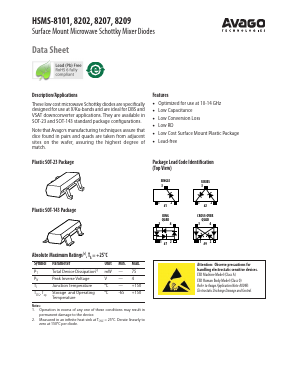 HSMS-8101 Datasheet PDF Avago Technologies