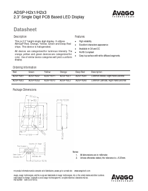 ADSP-H2L3 Datasheet PDF Avago Technologies