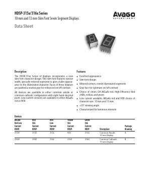 HDSP-315E Datasheet PDF Avago Technologies