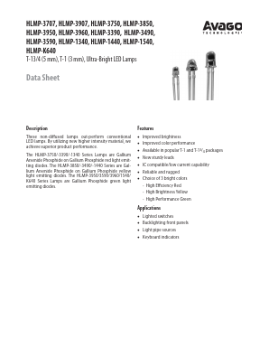 HLMP-3960-K0NFH Datasheet PDF Avago Technologies