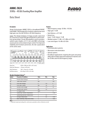 AMMC-5024-W10 Datasheet PDF Avago Technologies