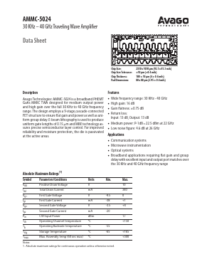 AMMC-5024-W50 Datasheet PDF Avago Technologies