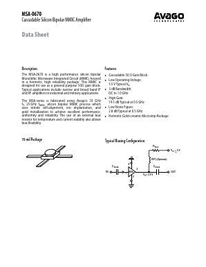 MSA-0670 Datasheet PDF Avago Technologies