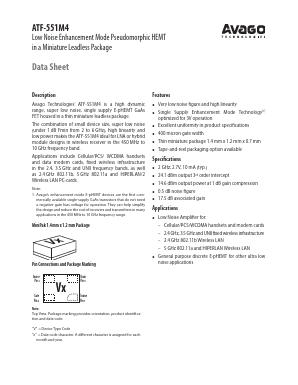 ATF-551M4-TR1 Datasheet PDF Avago Technologies