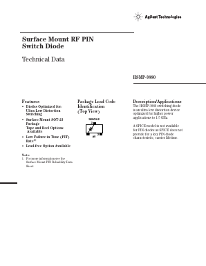 HSMP-3880-TR1G Datasheet PDF Avago Technologies