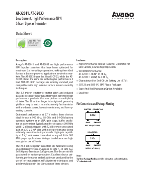 AT-32033 Datasheet PDF Avago Technologies