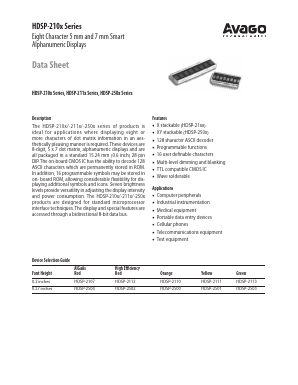 HDSP-210X Datasheet PDF Avago Technologies