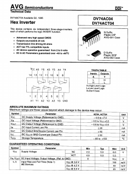DV74AC04N Datasheet PDF AVG Semiconductors=>HITEK