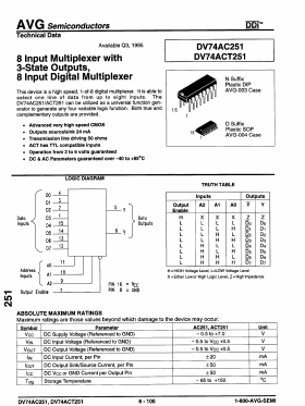 DV74ACT251D Datasheet PDF AVG Semiconductors=>HITEK