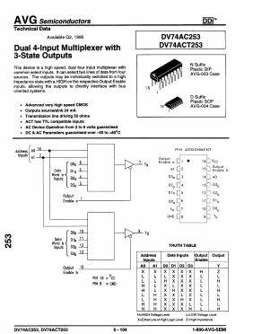 DV74AC253N Datasheet PDF AVG Semiconductors=>HITEK