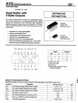 DV74ACT125 Datasheet PDF AVG Semiconductors=>HITEK