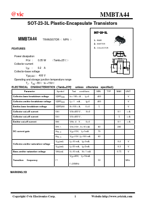 MMBTA44 Datasheet PDF Avic Technology