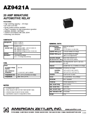 AZ9421A Datasheet PDF American Zettler, Inc.