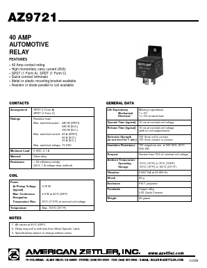 AZ9721 Datasheet PDF American Zettler, Inc.