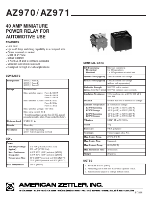 AZ970-1A-12D Datasheet PDF American Zettler, Inc.