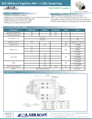 ARJ-139 Datasheet PDF Abracon Corporation