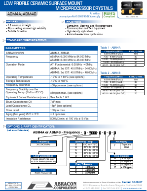 ABM4A Datasheet PDF Abracon Corporation