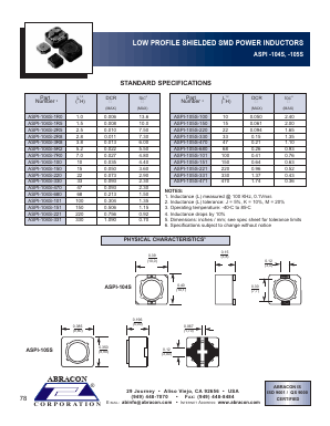 ASPI-104S Datasheet PDF Abracon Corporation