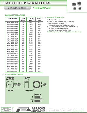 ASPI-0428S-3R6 Datasheet PDF Abracon Corporation