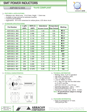 ASPI-5612-2R2 Datasheet PDF Abracon Corporation