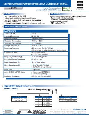 ABS25 Datasheet PDF Abracon Corporation