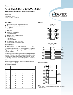 UT54ACS253 Datasheet PDF Aeroflex Corporation