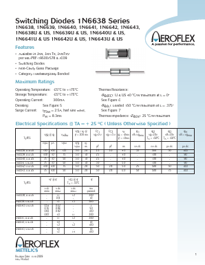 1N6642 Datasheet PDF Aeroflex Corporation