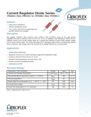 JANTX1N5290-1 Datasheet PDF Aeroflex Corporation