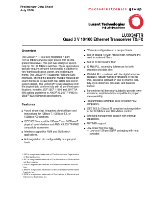 LU3X34FTR-HS128-DB Datasheet PDF Agere -> LSI Corporation