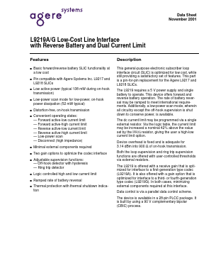 L9219A Datasheet PDF Agere -> LSI Corporation