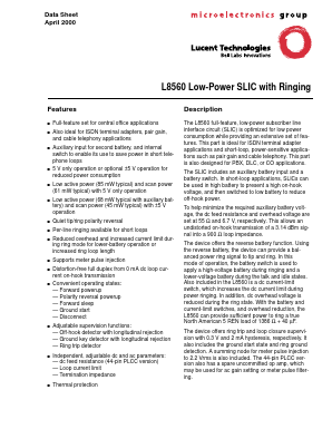 LUCL8560EP-D Datasheet PDF Agere -> LSI Corporation