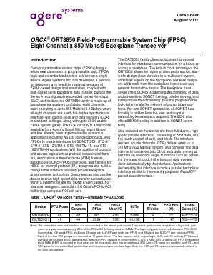 ORT8850L-2BM680 Datasheet PDF Agere -> LSI Corporation