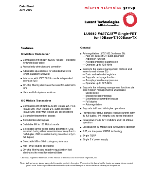 LU6612 Datasheet PDF Agere -> LSI Corporation