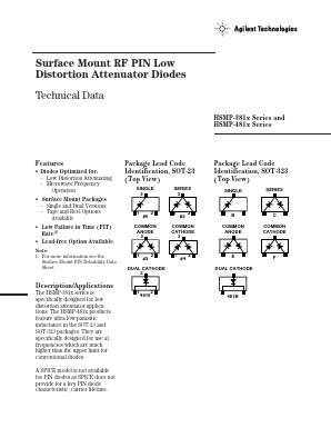 HSMP-3810 Datasheet PDF Agilent Technologies, Inc