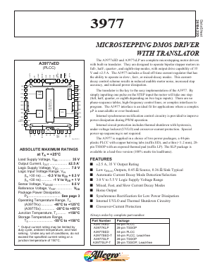 3977 Datasheet PDF Allegro MicroSystems