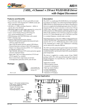 A8511 Datasheet PDF Allegro MicroSystems