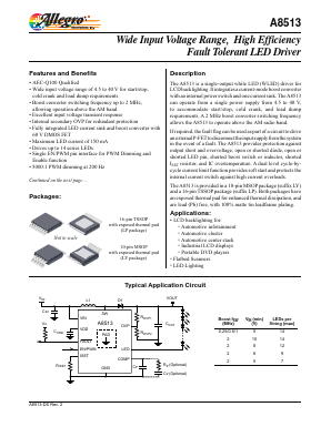 A8513KLYTR-2-T Datasheet PDF Allegro MicroSystems