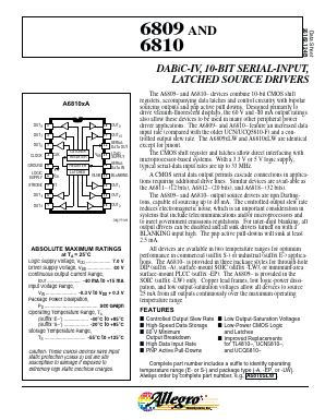 A6810EA Datasheet PDF Allegro MicroSystems