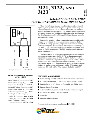 A3123UA Datasheet PDF Allegro MicroSystems