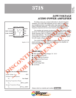 UDN3718M Datasheet PDF Allegro MicroSystems